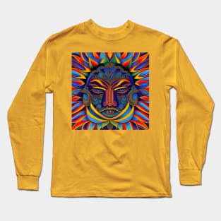 New World Gods (5) - Mesoamerican Inspired Psychedelic Art Long Sleeve T-Shirt